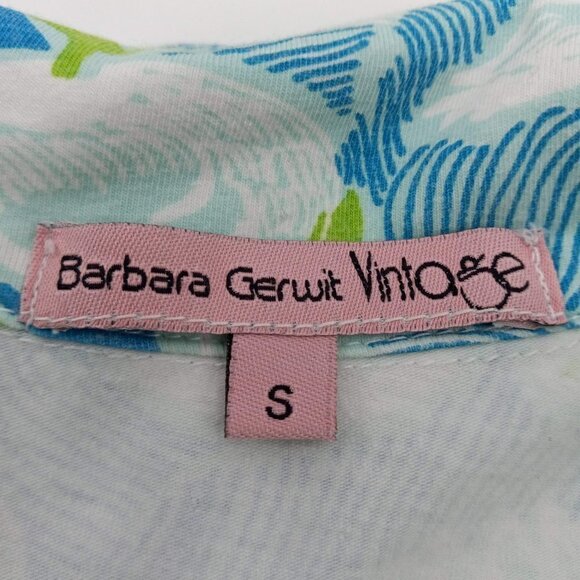 Barbara Gerwit Bird Print Shirt Dress Tropical Beach Vacation Preppy Artsy S - Picture 6 of 9